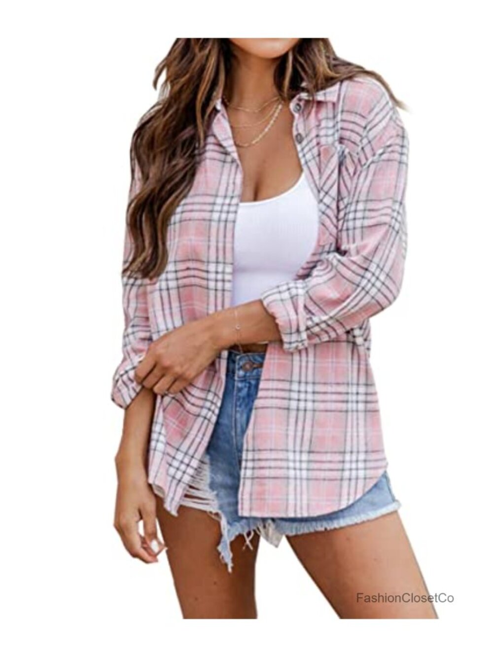 Plaid Flannel Long Sleeve Button-Down Shirt